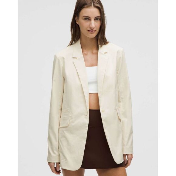 Lululemon Relaxed-Fit Twill Blazer Light Ivory Women’s Size Medium - Picture 1 of 5